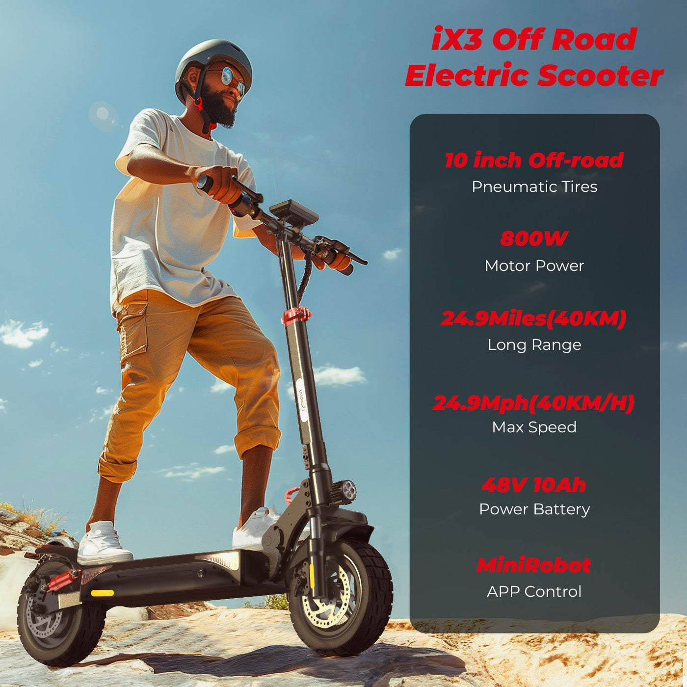 iScooter iX3 Off Road Electric Scooter with APP Control